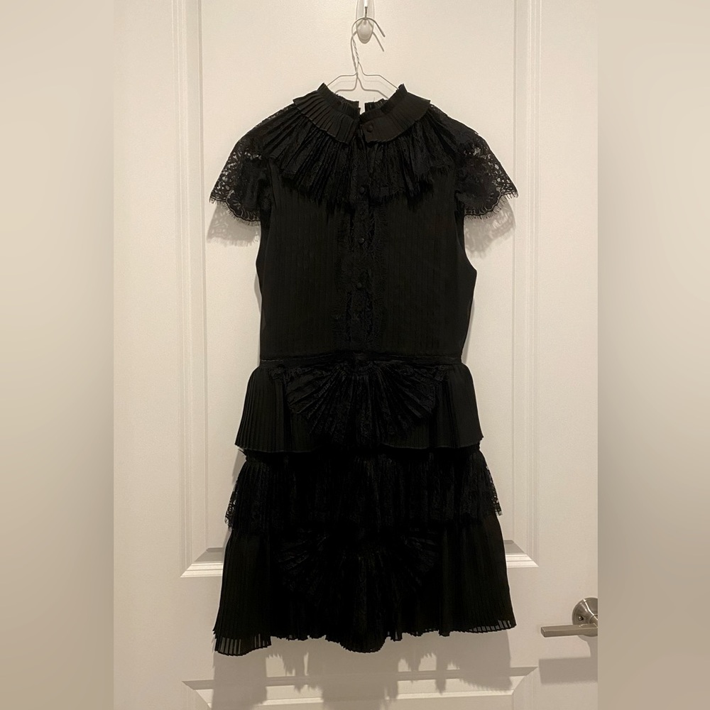 Alice and Olivia Black lace mini dress
